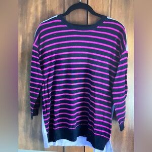 J. Crew Colorblock/stripe merino wool sweater